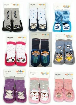 Girl/Boy Toddler Anti-slip Mocassin Warm Slipper Socks Thermal Shoe 12M 2 3 4y