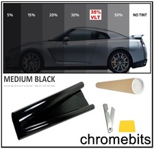 BLACK WINDOW TINT FILM CAR VAN BUS TINTING MEDIUM SMOKE 35% 76cm x 3M  30X118"