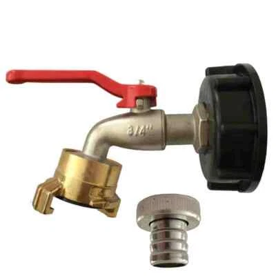 IBC ContainerSchnellkupplu + 3/4" Wasserhahn + Adapter Anschluss Absperrhahn TOP - Bild 1 von 3