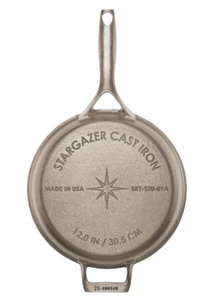Stargazer 12-Inch Cast Iron Skillet | Made in USA, Bare - Picture 1 of 8