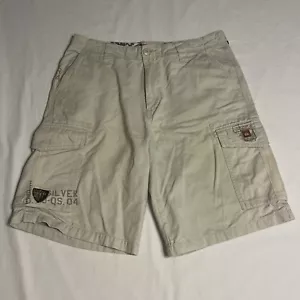Vtg Quicksilver Cargo Shorts Embroidered Men’s Size 34 Tan Baggy Skater - Picture 1 of 10
