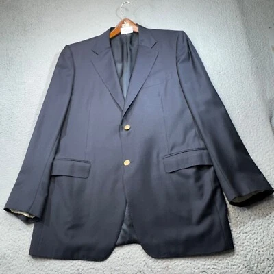 Blazer Canali Hombres 44 Largo Azul Italia Chaqueta de Lana Abrigo Deportivo Traje Botones Dorados Foto 1 de 4
