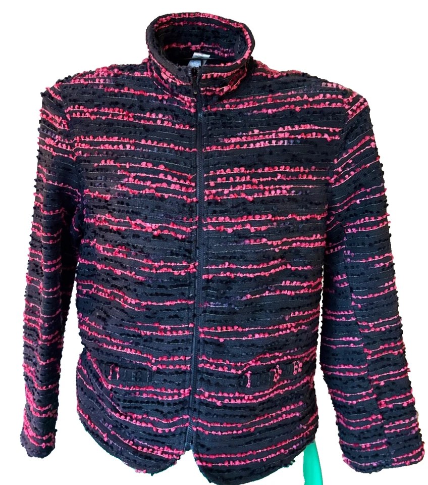 Vintage Cactus Flower Cotton Southwestern short jacket  Conchos Made in USA Sz M - Image 1 of 4