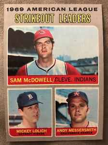1970 Topps AL Strikeout Leaders Sam McDowell Mickey Lolich Andy Messersmith #72