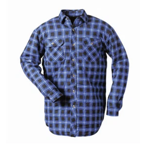 Thermohemd 1740 HINNOY blau kariert, 2 Brusttaschen, wattiert - Bild 1 von 1