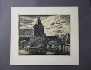 Konrad Vokert NÜRNBERG, KETTENSTEG Holzschnitt 1967 - Picture 1 of 6