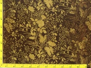 Dunkelbraune Ranken mit Blumen & Blättern dunkelbraun Meterware CSHLEA04520 - Bild 1 von 1