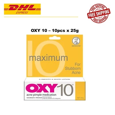 10pcs x 25g OXY 10 Maximum For Stubborn Acne Pimple Medication and Treatment - Image 1 of 4