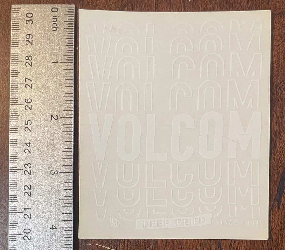 Volcom Stone Sticker 4.1 in x 3.5 in White/Clear Skate Surf Snow Decal - Image 1 of 1