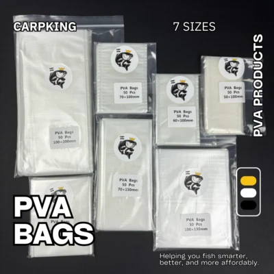 PVA SOLID BAG FAST MELT 50 pack  7 SIZES - EBAY BEST VALUE CARP KING 13000+ SOLD - Image 1 of 4
