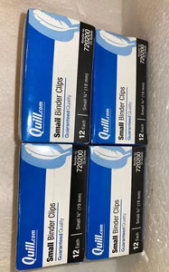 4/ Quill Small Binder Clips-12 Count, Small 3/4” - Picture 1 of 5