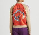 $ 395 Ralph Lauren bestickte Damen-Satinbomberjacke Schlange Größe Large neu mit Etikett