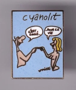 RARE PINS PIN'S .. ART ILLUSTRATEUR PAINT BD COMICS SEXY WOLINSKI CYANOLIT 90~FW - Afbeelding 1 van 1