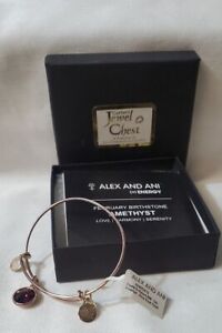 Alex and Ani February Birthstone Amethyst Bracelet Love/Harmony/Serenity NEW/BOX