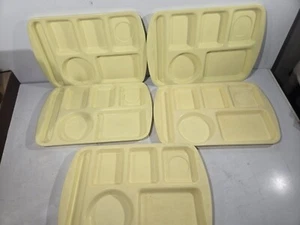5 Vintage PROLON Geschirr Mittagessen Zimmer Serviertabletts gelb Melamin 9853 Vistron - Bild 1 von 3