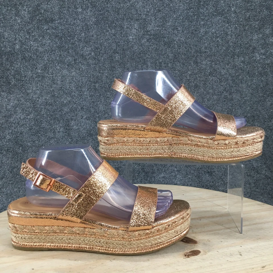 竹制凉鞋女式 10 Infinity Platform 坡跟帆布鞋粉色人造皮革 — 第 1/4 张图片