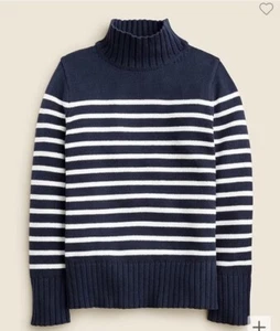J. Crew • NWT • 100% Cotton turtleneck sweater in stripe • Small • MSRP $118 - Picture 1 of 10