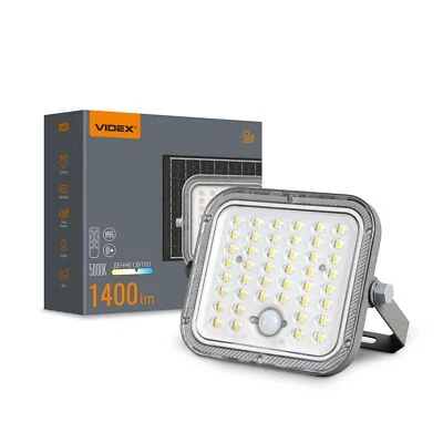 LED Solarstrahler Flutlicht mit Bewegungssensor und Fernbedienung VIDEX 1400 Lm - Bild 1 von 4
