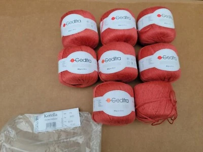 Gedifra x8 Korella 50 g 98 yardas 53 % lino 47 % acrílico #4 Worested descontinuado Foto 1 de 4