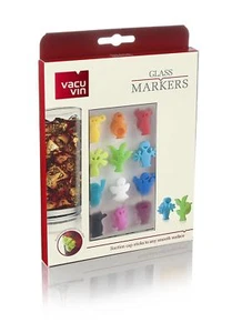 VACU VIN 12 Glass Markers Party People Decoration Guest Home Wedding Birthday - Picture 1 of 6