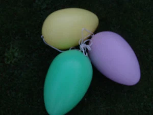 VNTG LARGE LIGHTED EASTER EGGS BLOW MOLD MULTI COLOR SET OF 3 YOUR CHOICE - Picture 1 of 2