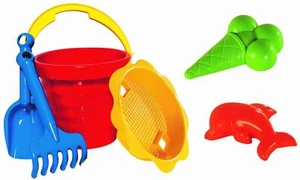 Sandspielzeug Set Schaufel Rechen Eimer Förmchen Sieb Kinder Eimergarnitur 6-tlg - Bild 1 von 1
