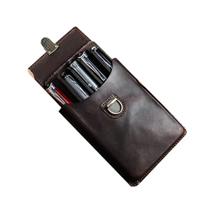Leder Stiftetui 5 Slots Stift Stifthülle Stiftetasche Federmappoe FedermäppcheJH - Bild 1 von 13