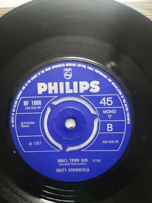 Dusty Springfield "Small Town Girl" UK 1967 Philips Mono Single - Image 1 of 2