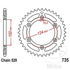 JT Rear Sprocket 46T 520P JTR735.46 Steel Ducati 888 Strada 1994