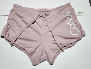New Calvin Klein Performance Women Shorts Dark Purple Rib Cuffed Pull-On GYM XL - Picture 1 of 6
