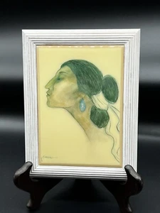 Framed Art Tile The Turquoise Earring RC Gorman Glossy Finish - Picture 1 of 9