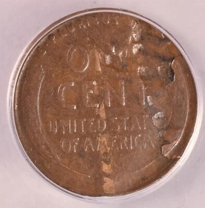 1918 Lincoln Wheat Penny Cent - ANACS F15 - Detached Reverse Lamination - Picture 1 of 3