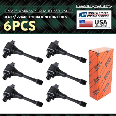 Bobinas de encendido 6 piezas UF550 para Infiniti QX50 QX70 JX35 EX37 22448-EY00A Superior Foto 1 de 4