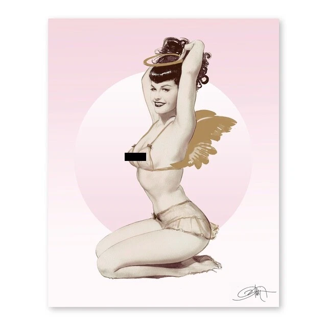 Bettie Page 'Angel Bettie' de Olivia - Impresión Giclée de 8" x 10" (Firmada) Foto 1 de 1