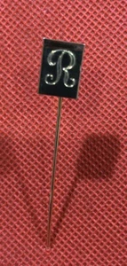 Vintage goldfarbene Anfangsbuchstabe R rechteckige Stecknadel - Bild 1 von 4