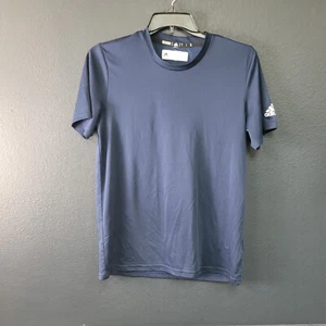 Adidas Shirt Mens Large Blue Crew Neck Tee Activewear Short Sleeve Stretch Fabri - Picture 1 of 7