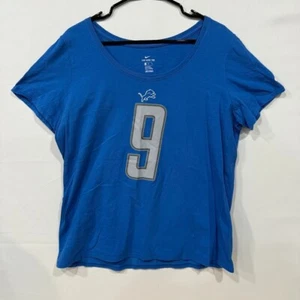 Nike NFL Detroit Lions Stafford #9 Womens XL Blue Graphic Tee - Picture 1 of 5