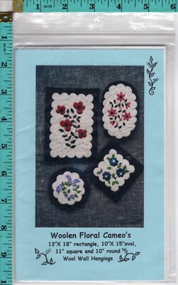 "Woolen Floral Cameo's" Dandelion Seed Designs Felted Appliqué Pattern DSD-144 - Image 1 of 4