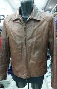 Chaqueta de Piel Usado Hombre Marrón Talla 52 PGC1044PI - Imagen 1 de 6