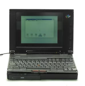VINTAGE IBM THINKPAD 365XD LAPTOP MS DOS + WINDOWS 3.1 FUNKTIONIERT - MIT PIXELLEILCHEN - Bild 1 von 10