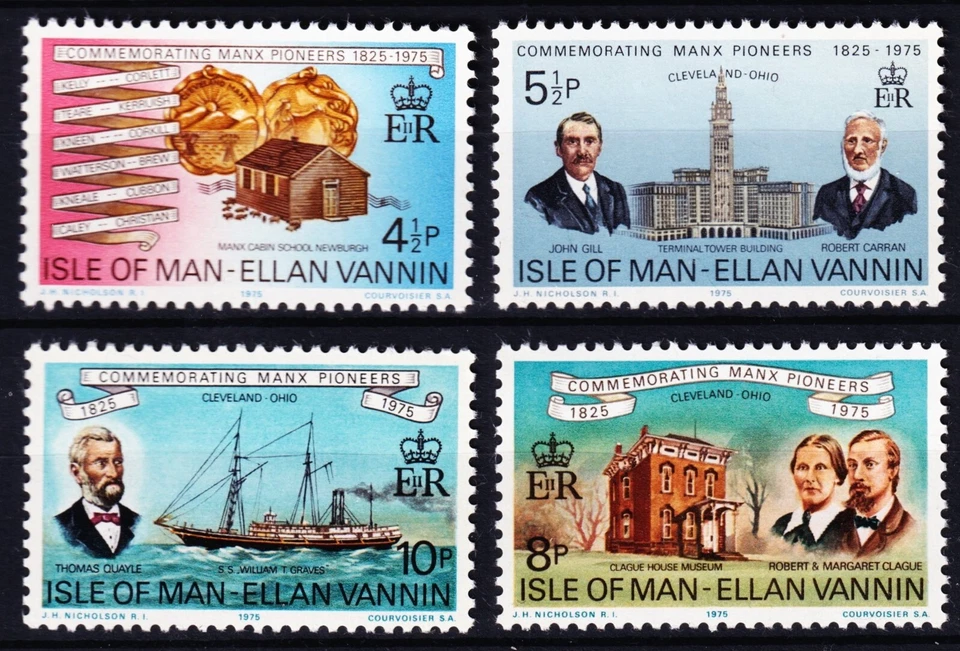 ISLE OF MAN . 1975 Manx Settlers in Cleveland (62-65) . Mint Never Hinged - Image 1 of 1
