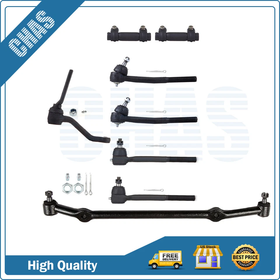 8X Tie Rod Ends Sleeve Idler Arm Center Link For 1978-94 95 96 Chevrolet Caprice - Image 1 of 4