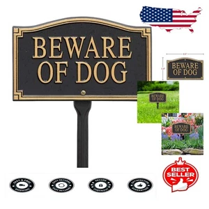 Elegant Cast-Aluminum Beware of Dog Sign - Weatherproof & Rust-Resistant - Picture 1 of 6