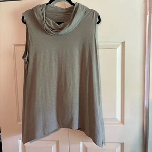 Weiche Umrandung grau Wasserfallausschnitt Hai Biss Saum Tanktop Größe Large - Bild 1 von 8