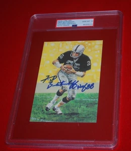 RAIDERS Fred Biletnikoff Gem Mint 10 PSA DNA Slabbed Signed Goal Line Art Card - Picture 1 of 4