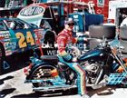 1998 PHOTO 8X10 PILOTE NASCAR JEFF GORDON SUR SA MOTO INDIENNE CHEF