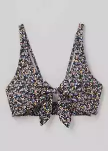 Prana Women Vivienne Top + Elina Reversible Bottom Bikini (S) Black Petals - Picture 1 of 2