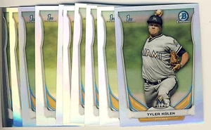 (27) 2014 Bowman Chrome Draft Refractor TYLER KOLEK Rookie LOT Marlins DP1 - Imagen 1 de 1