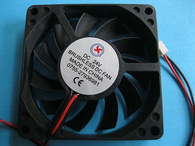 2 pcs Brushless DC Cooling Fan 24V 7015S 11 Blade 70x70x15mm 2pin Sleeve Bearing - Image 1 of 2