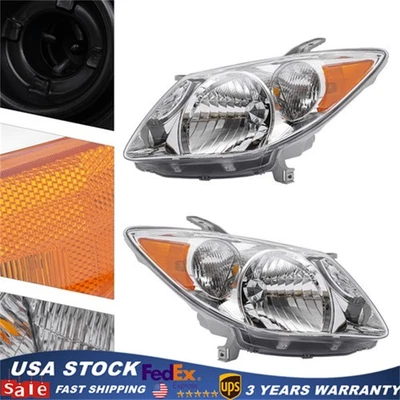 Pair Left & Right For 2005-2008 Pontiac Vibe Wagon Headlamps Assembly Headlights Foto 1 de 4